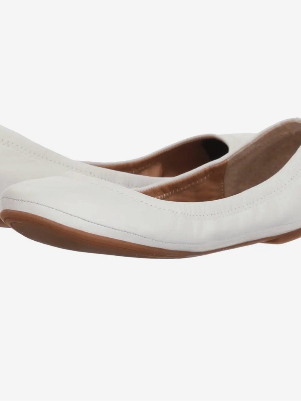 Lucky Brand Women's White Leather Ballet Flats